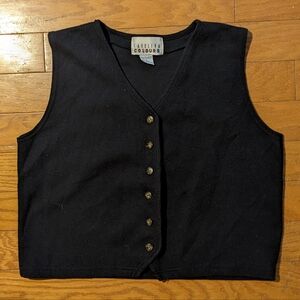 Carolina colours black button front sweater vest
